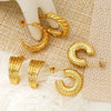 Wholesale Women's Niche Geometric Electroplated Titanium Steel Earrings