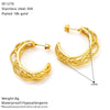 Wholesale Women's Niche Geometric Hollow Cshaped Goldplated Titanium Steel Earrings