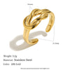 Wholesale Women's Niche Geometric Hollow Out Stainless Steel 18K Goldplated Double Knot Doublelayer Open Ring Jewelry Accessory