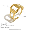 Wholesale Women's Niche Geometric Hollow Out Stainless Steel 18K Goldplated Double Knot Doublelayer Open Ring Jewelry Accessory