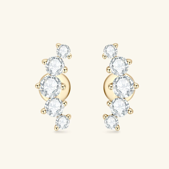 Wholesale Women's Niche Geometric Moissanite Earrings 925 Sterling Silver Electroplated