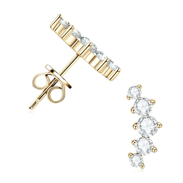 Wholesale Women's Niche Geometric Moissanite Earrings 925 Sterling Silver Electroplated