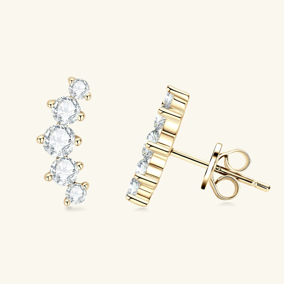 Wholesale Women's Niche Geometric Moissanite Earrings 925 Sterling Silver Electroplated