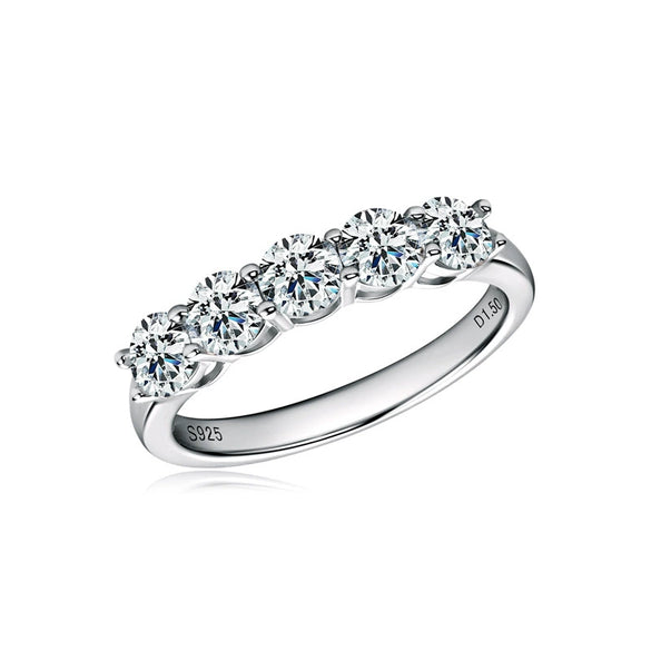 Wholesale Women's Niche Geometric Moissanite Ring S925 Sterling Silver Electroplated