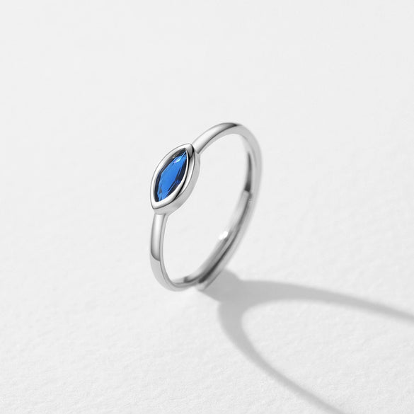 Wholesale Women's Niche Geometric S925 Sterling Silver Inlaid Zircon Devil's Eye Open Ring