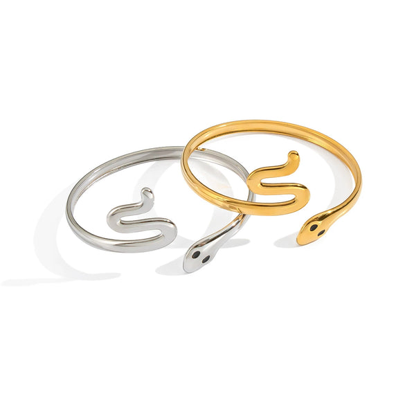Wholesale Women's Niche Geometric Spirit Snake Titanium Steel Bracelet With Pvd Vacuum Real Gold Electroplating