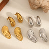 Wholesale Women's Niche Geometric Stainless Steel Electroplated Irregular Twisted Asymmetric Earrings