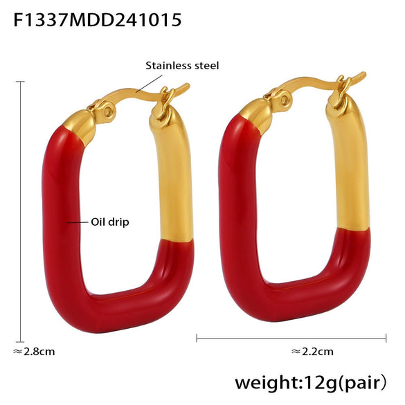Wholesale Women's Niche Geometric Stainless Steel Goldplated Ushaped Earrings