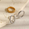 Wholesale Women's Niche Geometric Stainless Steel 18K Gold Plated Polished Threelayer Ring Accessories