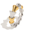 Wholesale Women's Niche Geometric Stainless Steel 18K Goldplated Bread Knot Line Ring Jewelry