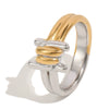 Wholesale Women's Niche Geometric Stainless Steel 18K Goldplated Bread Knot Line Ring Jewelry