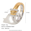 Wholesale Women's Niche Geometric Stainless Steel 18K Goldplated Bread Knot Line Ring Jewelry