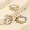 Wholesale Women's Niche Geometric Stainless Steel 18K Goldplated Bread Knot Line Ring Jewelry