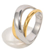 Wholesale Women's Niche Geometric Stainless Steel 18K Goldplated Tube Ring With Cross Design