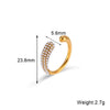 Wholesale Women's Niche Geometric Stainless Steel Openended Ring With Water Drop Shape Microinlaid Pearls And White Diamonds Pvd Furnace Vacuum Real Gold Plated