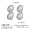 Wholesale Women's Niche Geometric Stainless Steel Peanut Plant Earrings With Vacuum Real Gold Plating