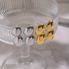 Wholesale Women's Niche Geometric Stainless Steel Peanut Plant Earrings With Vacuum Real Gold Plating