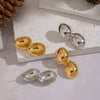 Wholesale Women's Niche Geometric Stainless Steel Peanut Plant Earrings With Vacuum Real Gold Plating