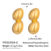 Wholesale Women's Niche Geometric Stainless Steel Peanut Plant Earrings With Vacuum Real Gold Plating