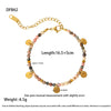 Wholesale Women's Niche Geometric Titanium Steel Round Pendant Beaded Necklace Bracelet Jewelry Set With Electroplating