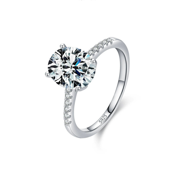 Wholesale Women's Niche Highend Luxury S925 Sterling Silver Geometric Zircon Inlay Ring