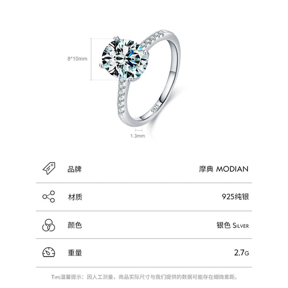 Wholesale Women's Niche Highend Luxury S925 Sterling Silver Geometric Zircon Inlay Ring