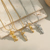 Wholesale Women's Niche Light Luxury Hug Necklace In Geometric Shape Made Of Stainless Steel With Electroplating Processing