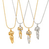 Wholesale Women's Niche Light Luxury Hug Necklace In Geometric Shape Made Of Stainless Steel With Electroplating Processing