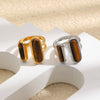 Wholesale Women's Niche Minimalist Geometric Stainless Steel 18K Goldplated Open Ring Jewelry