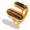 Wholesale Women's Niche Minimalist Geometric Stainless Steel 18K Goldplated Open Ring Jewelry