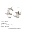 Wholesale Women's Niche Minimalist Star Pattern Stainless Steel 18K Gold Plated Stud Earrings