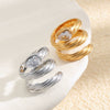 Wholesale Women's Niche Retro Geometric Stainless Steel 18K Goldplated Snake Head Ring