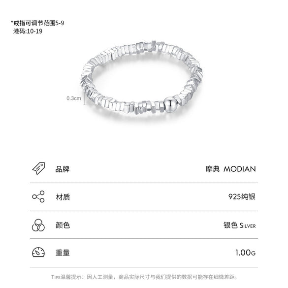 Wholesale Women's Niche S925 Sterling Silver Irregular Broken Ring With Electroplating