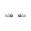Wholesale Women's Niche Simple Fashion 925 Sterling Silver Zircon Inlaid Ring And Earrings