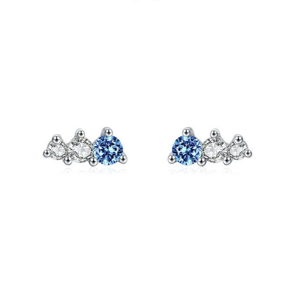 Wholesale Women's Niche Simple Fashion 925 Sterling Silver Zircon Inlaid Ring And Earrings