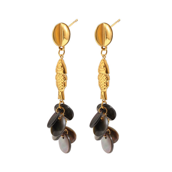 Wholesale Women's Niche Style Animal Zodiac Stainless Steel 18K Goldplated Earrings