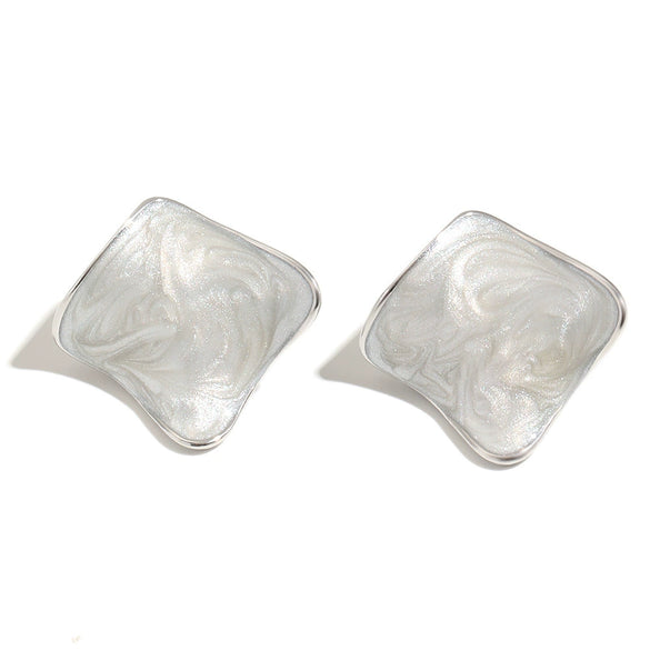 Wholesale Women's Niche Style Geometric Flower Stainless Steel Electroplated Stud Earrings