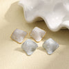 Wholesale Women's Niche Style Geometric Flower Stainless Steel Electroplated Stud Earrings