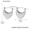 Wholesale Women's Niche Style Geometric Heartshaped Hollow Stainless Steel Earrings With 18K Real Gold Plating