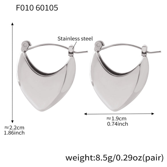 Wholesale Women's Niche Style Geometric Heartshaped Hollow Stainless Steel Earrings With 18K Real Gold Plating