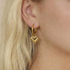 Wholesale Women's Niche Style Geometric Heartshaped Stainless Steel 18K Gold Plated Earrings