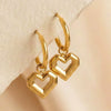 Wholesale Women's Niche Style Geometric Heartshaped Stainless Steel 18K Gold Plated Earrings