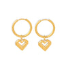 Wholesale Women's Niche Style Geometric Heartshaped Stainless Steel 18K Gold Plated Earrings