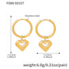 Wholesale Women's Niche Style Geometric Heartshaped Stainless Steel 18K Gold Plated Earrings