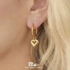 Wholesale Women's Niche Style Geometric Heartshaped Stainless Steel 18K Gold Plated Earrings