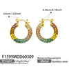 Wholesale Women's Niche Style Geometric Stainless Steel Electroplated Cshaped Diamond Zircon Earring Set
