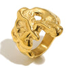 Wholesale Women's Niche Style Geometric Stainless Steel Electroplated Ring