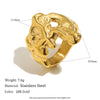 Wholesale Women's Niche Style Geometric Stainless Steel Electroplated Ring