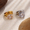 Wholesale Women's Niche Style Geometric Stainless Steel 18K Gold Electroplated Ring Hand Jewelry