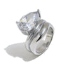 Wholesale Women's Niche Style Geometric Stainless Steel 18K Gold Electroplated Ring Hand Jewelry